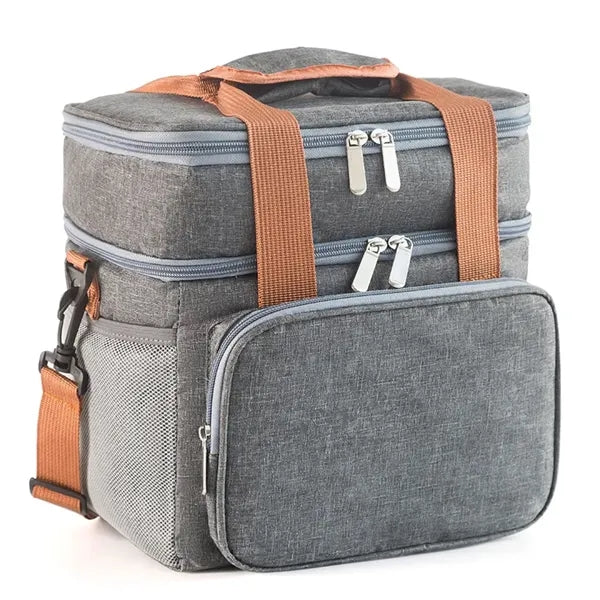 Double layer diagonal heightened picnic insulation bag