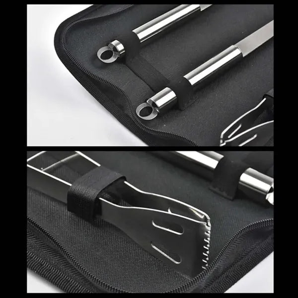 Grilling outdoor camping cooking BBQ tools set with case