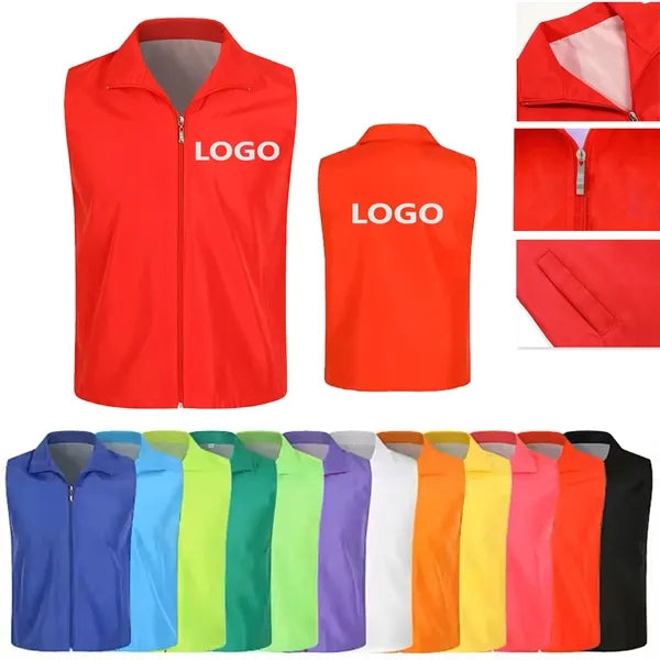 Uniform Volunteer Activity Vest With Full Zipper