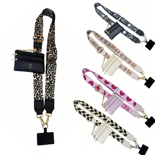 Replaceable Detachable Phone Strap with Purse and Lanyard