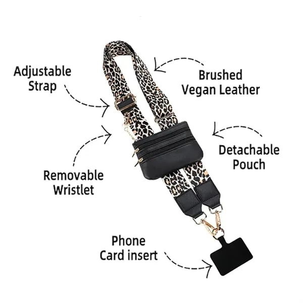 Replaceable Detachable Phone Strap with Purse and Lanyard