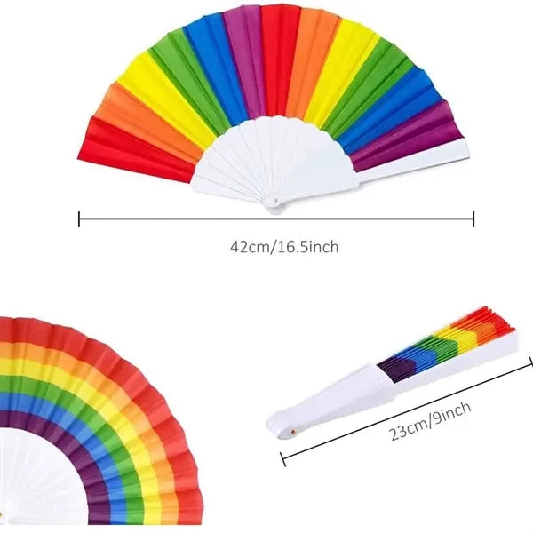 Rainbow Handheld Folding Fan