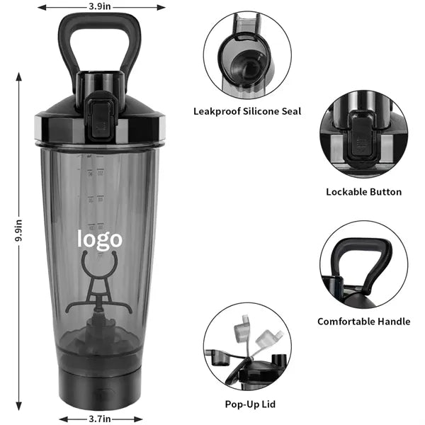 20 OZ Electric Shaker Bottle USB C Rechargeable Mixer Cup
