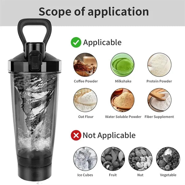20 OZ Electric Shaker Bottle USB C Rechargeable Mixer Cup