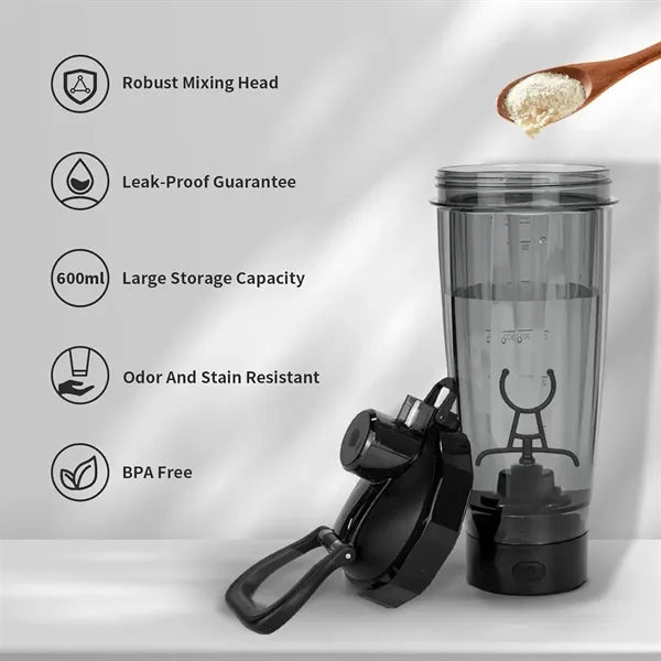 20 OZ Electric Shaker Bottle USB C Rechargeable Mixer Cup
