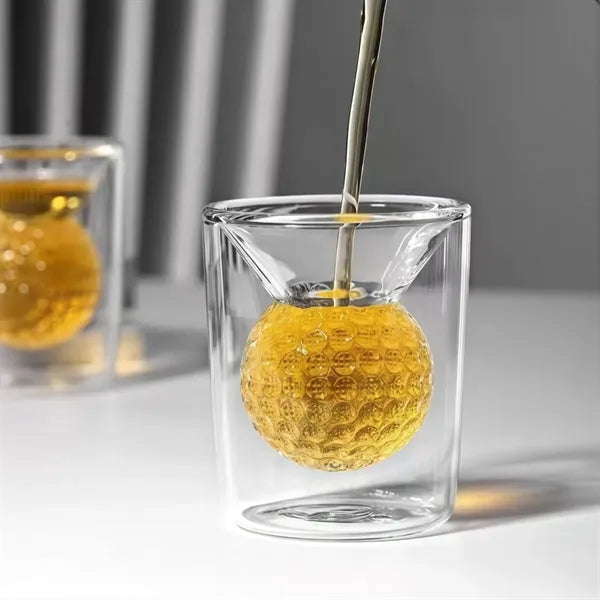 1.7oz Golf Double Layer Wine Glass Transparent Drink Cup