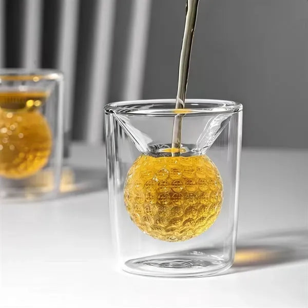 1.7oz Golf Double Layer Wine Glass Transparent Drink Cup