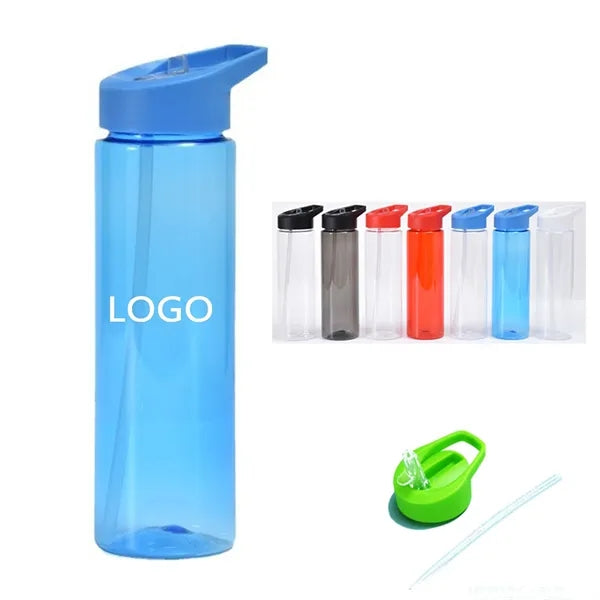 700ml Plastic Water Bottle W/ Straw