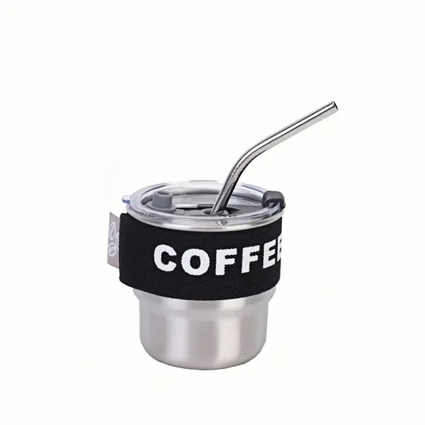 10OZ Stainless Steel Coffee Cup with Straw