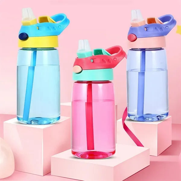 16oz Kids Water Bottle Sippy Cup Plastic Tumblers BPA Free