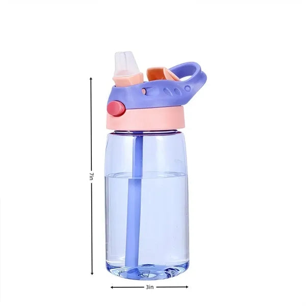 16oz Kids Water Bottle Sippy Cup Plastic Tumblers BPA Free