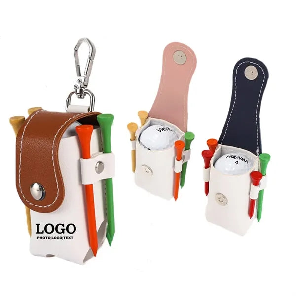 Golfing Ball Holder Small Tee Organizer Pu Bag