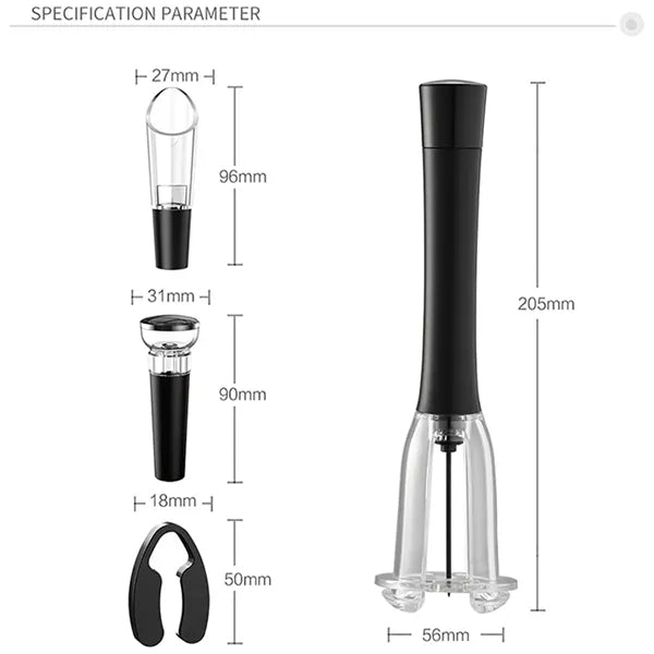 Premium Wine Opener Kit with Vacuum Stopper Aerator