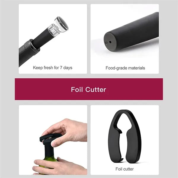 Premium Wine Opener Kit with Vacuum Stopper Aerator