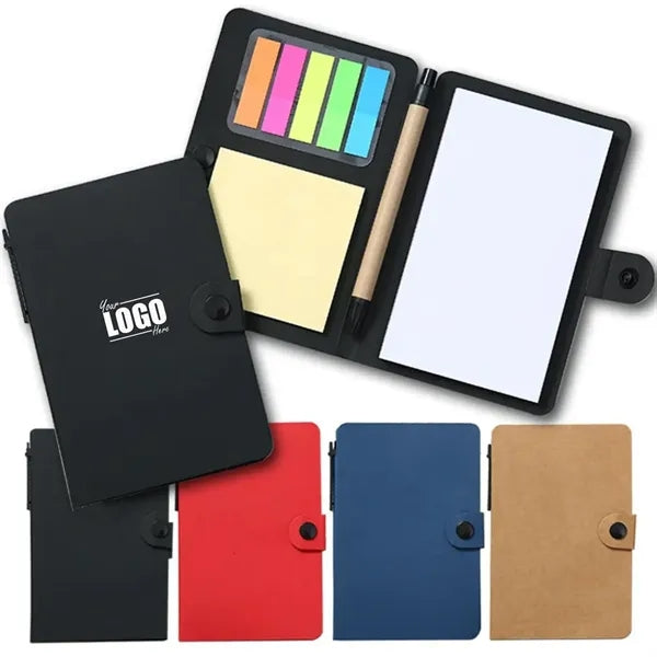 Kraft Paper Cover Journal with Sticky Notes, Flags & Pen