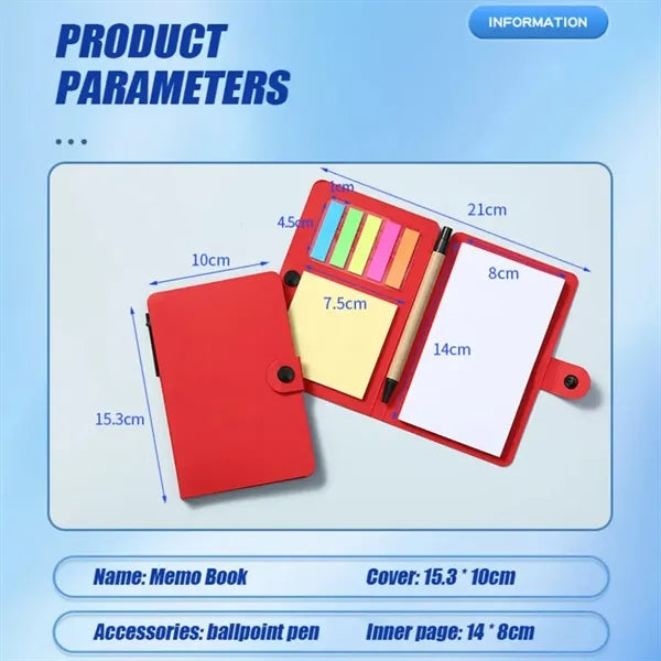 Kraft Paper Cover Journal with Sticky Notes, Flags & Pen