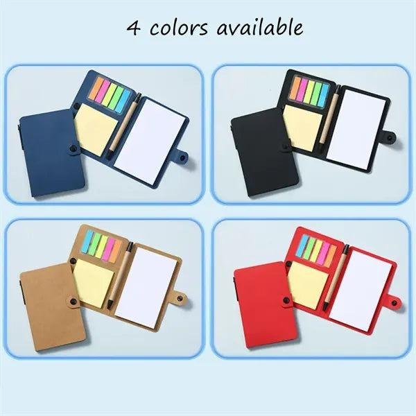 Kraft Paper Cover Journal with Sticky Notes, Flags & Pen
