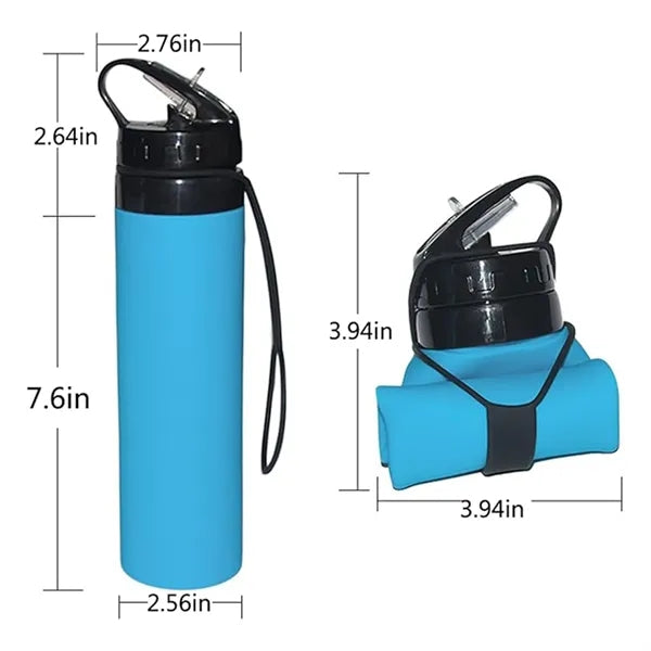 Folding Sports Water Bottle Squeeze Type Logo Customizable