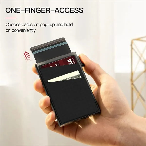 Slim RFID Blocking Wallet Pop Up Card Holder