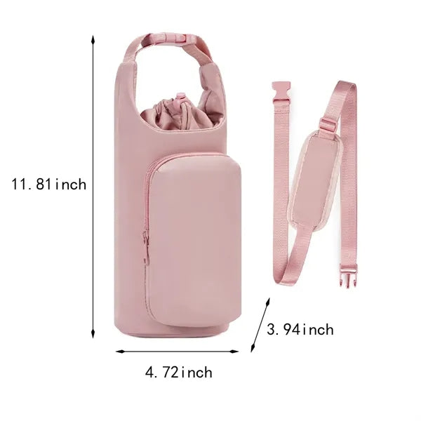 Portable adjustable shoulder strap water bottle carrier bag