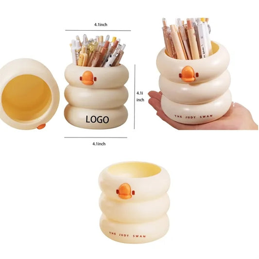 Creative Cute Duck Pen Holder Plastic Ornaments
