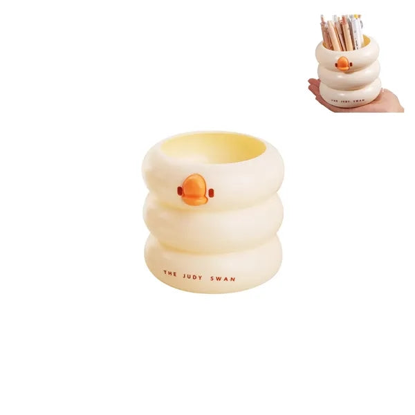 Creative Cute Duck Pen Holder Plastic Ornaments