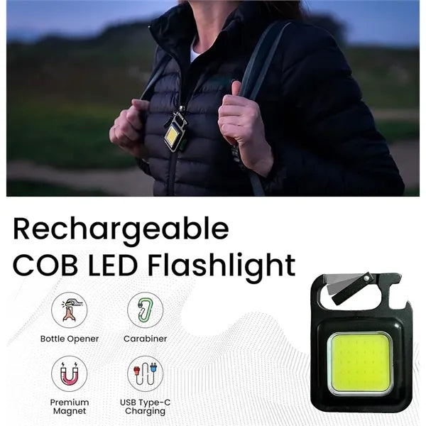 5W 2.4" Aluminum LED Flashlight Key Chain w/ Magnet