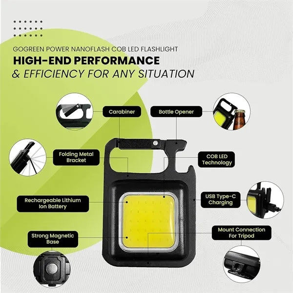 5W 2.4" Aluminum LED Flashlight Key Chain w/ Magnet