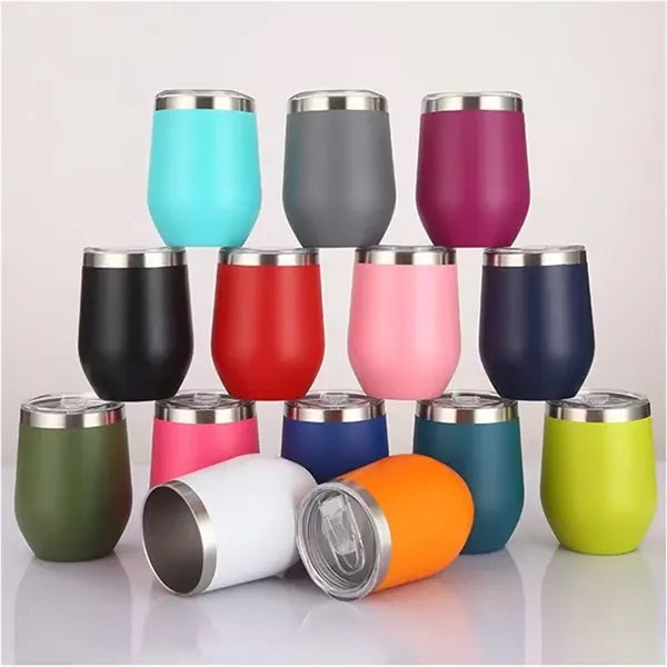 12 oz Stainless Steel Insulated Wine Tumbler with Lid
