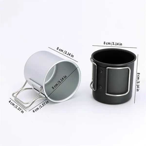 10 oz Aluminium Alloy Camping Coffee Mug with Foldable Handl
