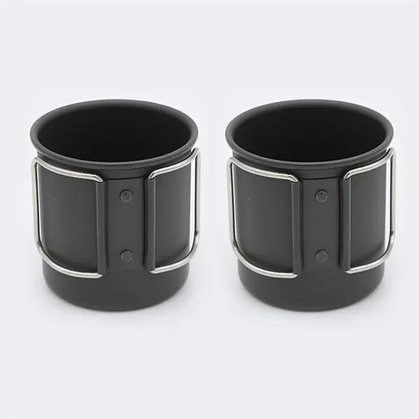 10 oz Aluminium Alloy Camping Coffee Mug with Foldable Handl