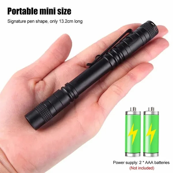 Waterproof Aluminum Mini Pocket Pen Flashlight with Clip