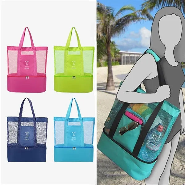 Mesh Beach Cooler Tote Bag