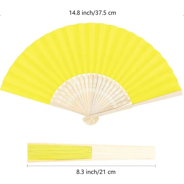 Handheld Paper Fans Paper Folding Fans with Bamboos