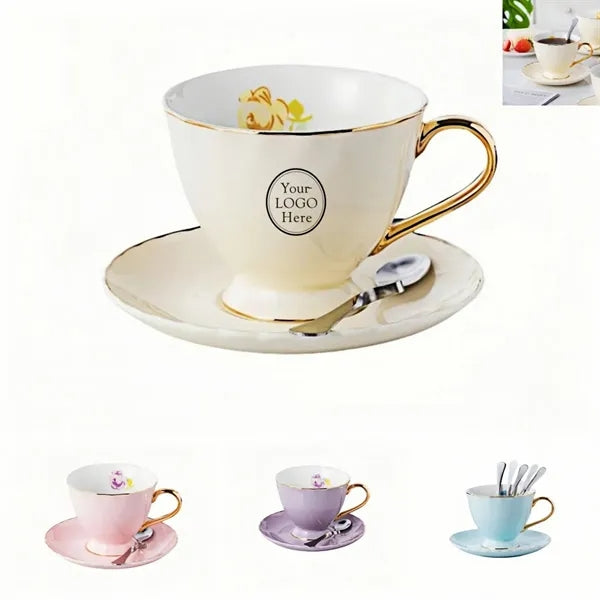 2.7 Oz. Coffee Cup Set w/ Saucer and Spoon