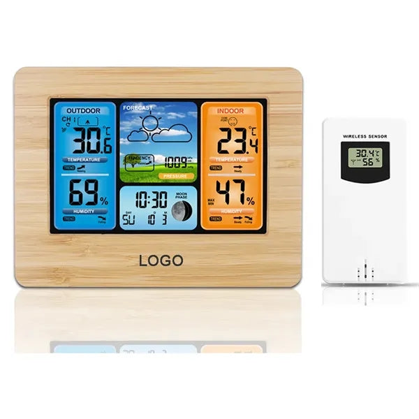 Wireless Weather Station Clock With Outdoor Sensor