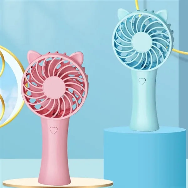 6.5" Portable Plastic Hand-held Fan w/ USB Battery