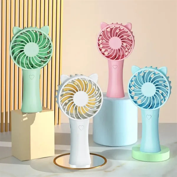 6.5" Portable Plastic Hand-held Fan w/ USB Battery
