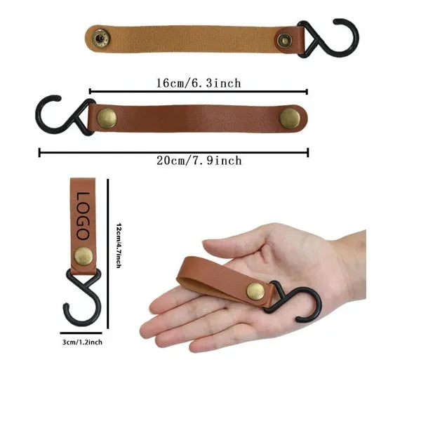 S-Shape Leather Straps with Hooks