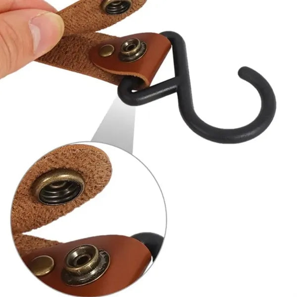 S-Shape Leather Straps with Hooks