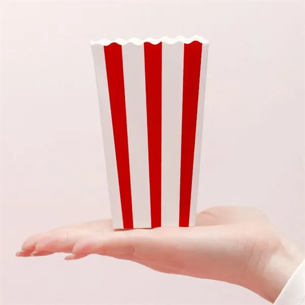 Red White Striped Classic Popcorn Boxes for Movie Night
