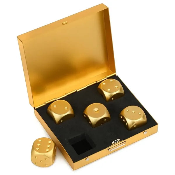 5 Pcs Dice Game Set w/ Metal Container