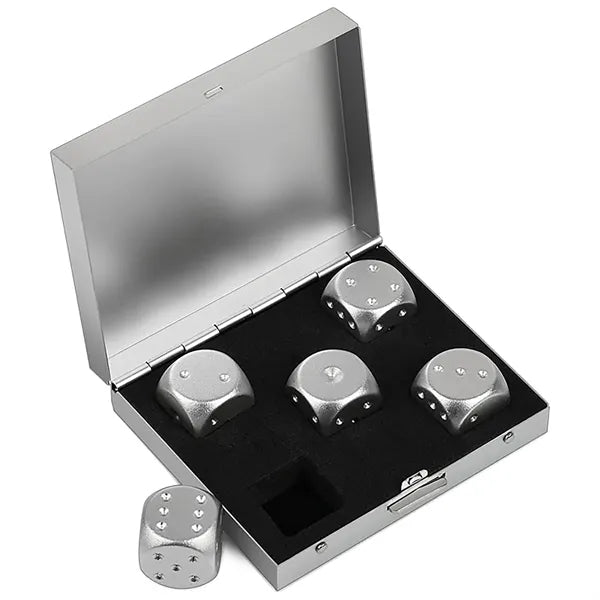 5 Pcs Dice Game Set w/ Metal Container