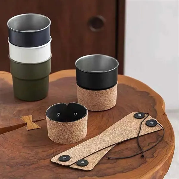 Adjustable heat-resistant pu leather coffee cup sleeve