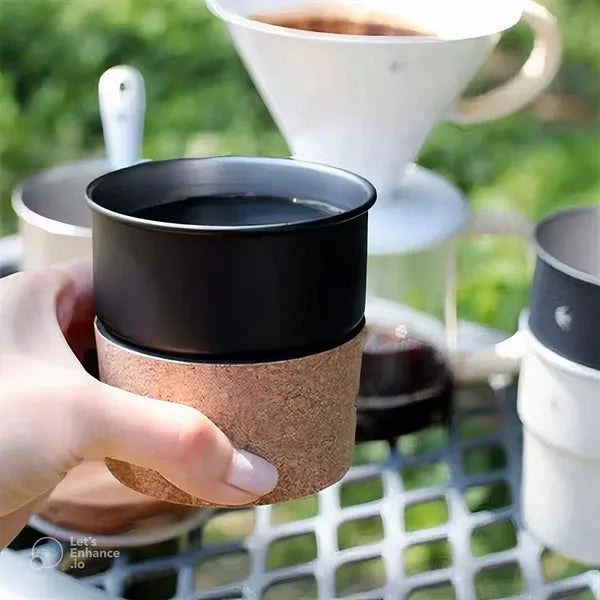 Adjustable heat-resistant pu leather coffee cup sleeve