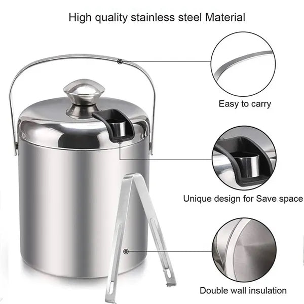 Portable Ice Wine Bucket with Lid