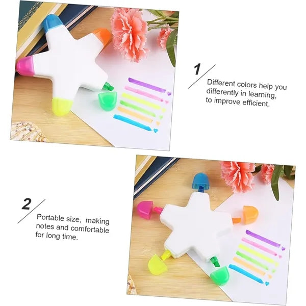 Star Shape Fluorescent Pen Highlight Markers
