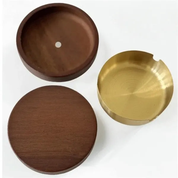 Wooden Ashtray with Lid Cigarette Butt Storage