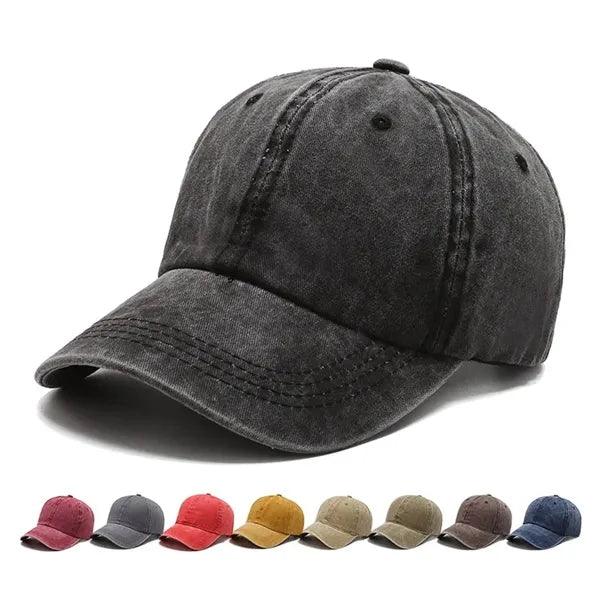 Vintage Washed Distressed Twill Cotton Baseball Cap