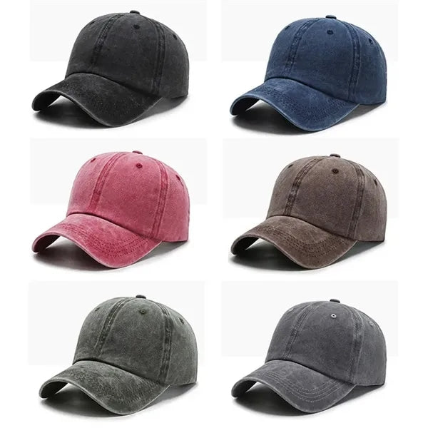 Vintage Washed Distressed Twill Cotton Baseball Cap